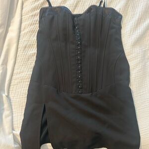 I.AM.GIA Black Strapless Dress with Beaded Detail